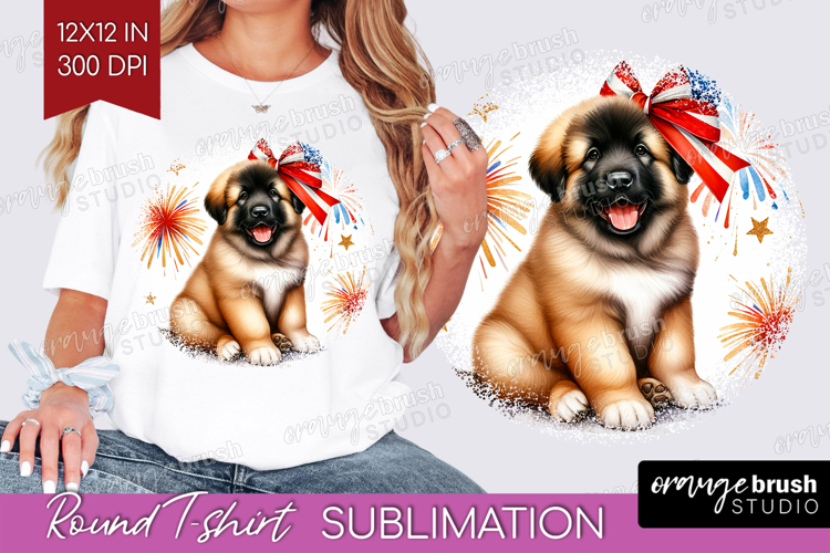 Anatolian Shepherd Dog Round Tshirt Background Patriotic Dog