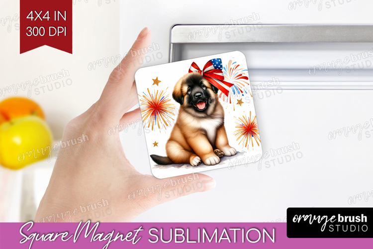 Anatolian Shepherd Dog Magnet Sublimation Patriotic Dog PNG