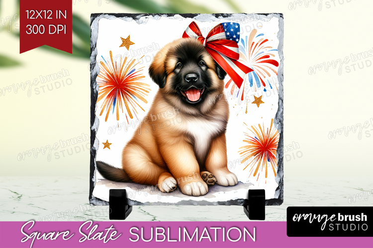 Anatolian Shepherd Dog Slate PNG Patriotic Dog Square Slate