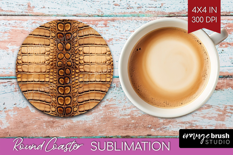 Animal Print Round Coaster - Animal Skin Coaster PNG