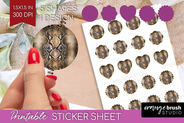Animal Print Round Sticker - Animal Skin Printable Sticker