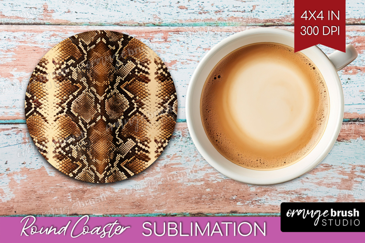 Animal Print Round Coaster - Animal Skin Coaster PNG