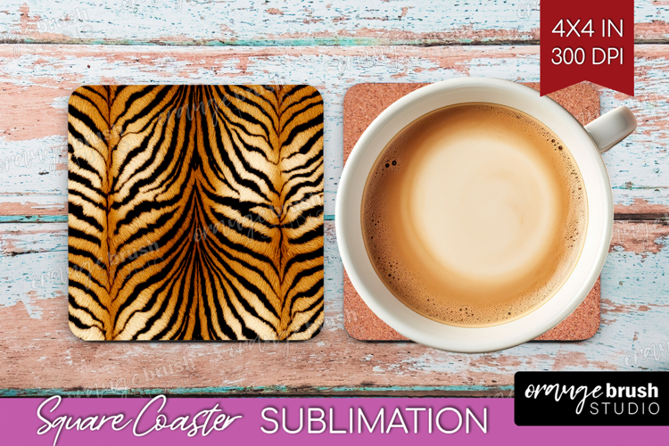 Animal Print Square Coaster - Animal Skin Coaster PNG