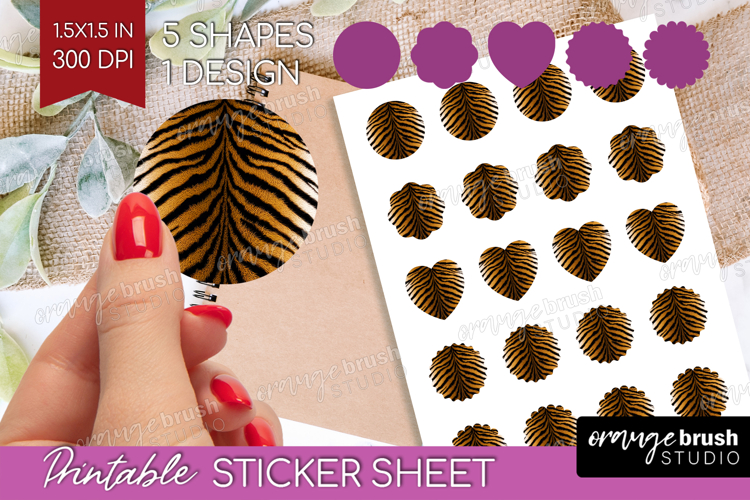 Animal Print Round Sticker - Animal Skin Printable Sticker