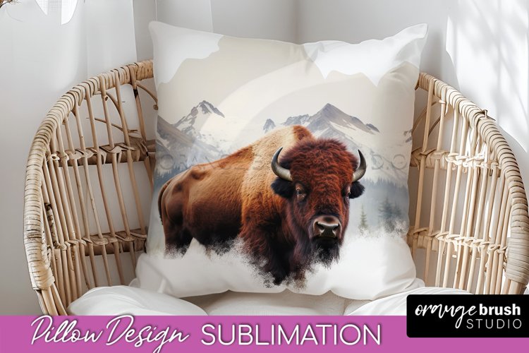 Wild Animals Pillow Cover - Mountain Pillow Sublimation example image 1