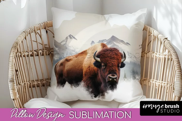 Wild Animals Pillow Cover - Mountain Pillow Sublimation
