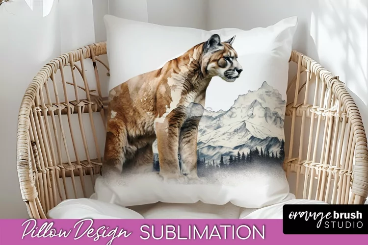 Wild Animals Pillow Cover - Mountain Pillow Sublimation