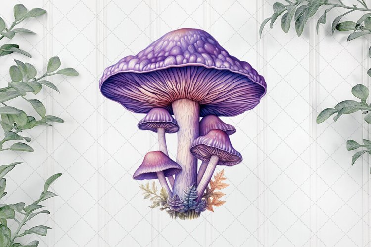 Aquarelle Pastel Mushroom Sublimation