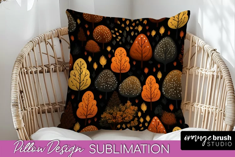 Fall Pillow Cover - Autumn Forest Pillow Sublimation