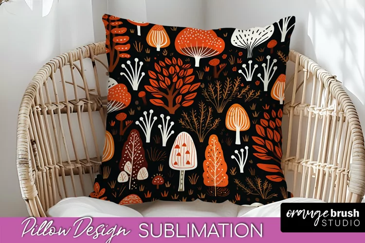 Fall Pillow Cover - Autumn Forest Pillow Sublimation