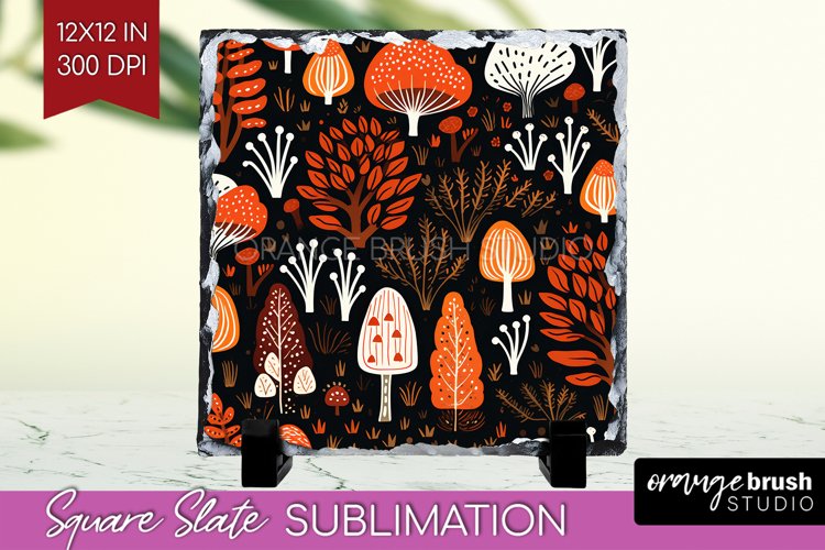 Autumn Forest Slate PNG - Fall Square Slate Sublimation