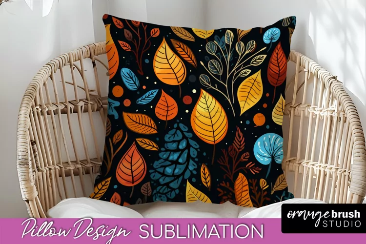 Fall Pillow Cover - Autumn Forest Pillow Sublimation