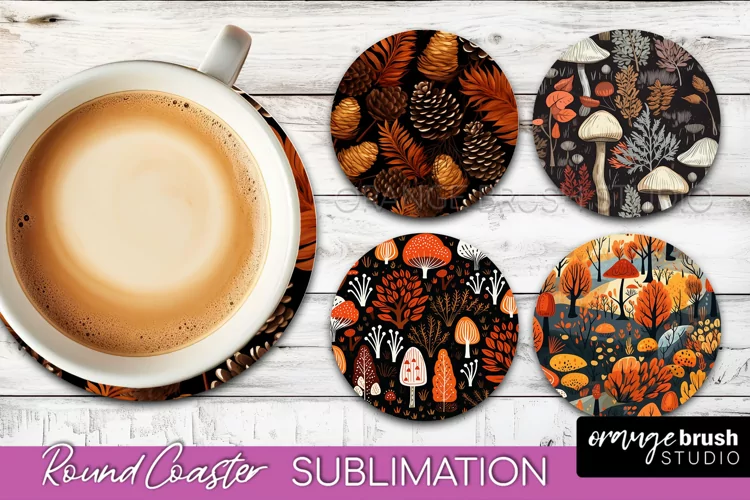 Fall Round Coasters - Autumn Forest Coaster Sublimation