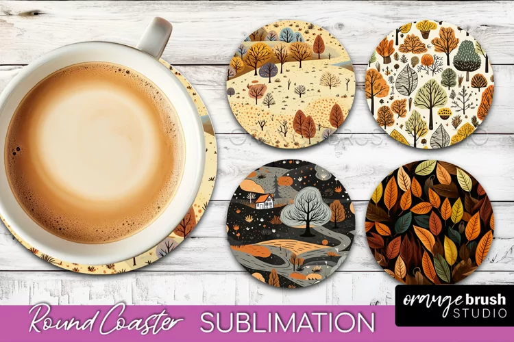 Fall Round Coasters - Autumn Forest Coaster Sublimation
