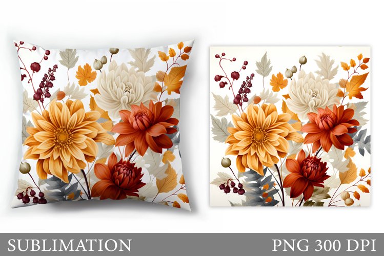 Floral Sublimation. Flowers Pillow Sublimation