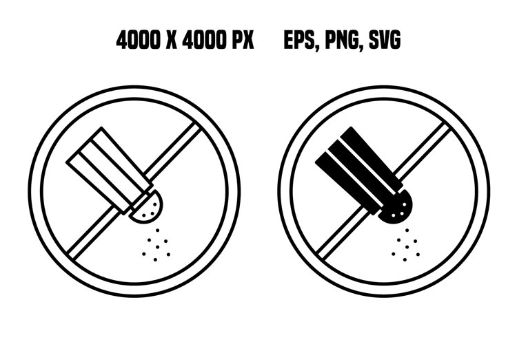 No Added Salt Icons