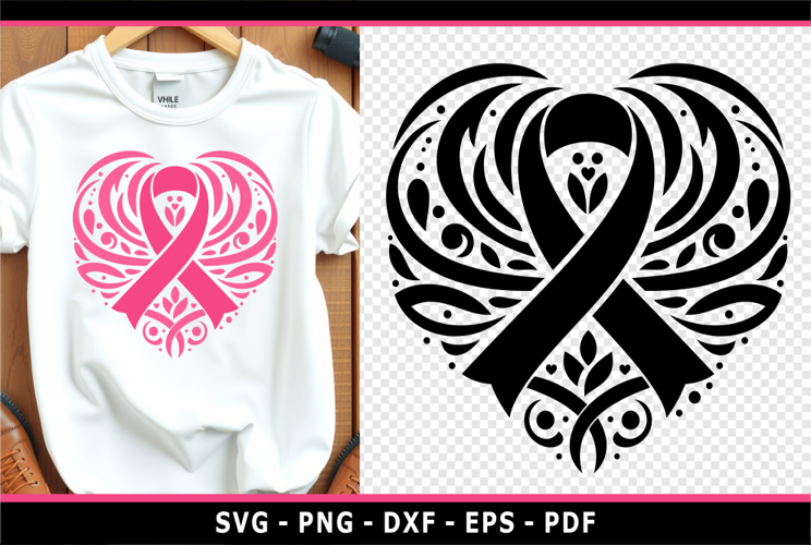 Heart Cancer Ribbon Svg Image 5