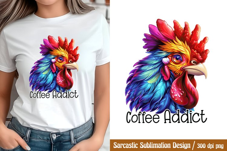 Funny Sarcastic Sublimation, Coffee addict PNG