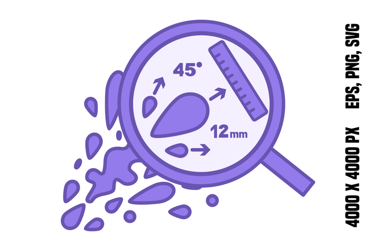 Purple Blood Spatter Forensic Analysis Icon