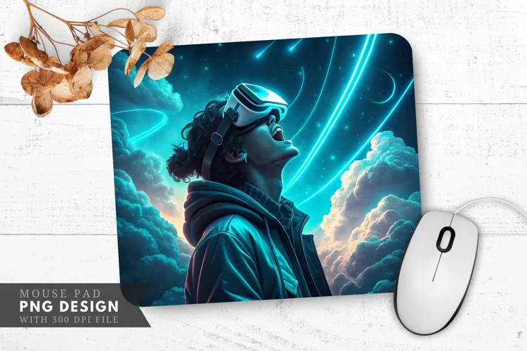 Virtual Reality Adventure Mouse Pad PNG Design
