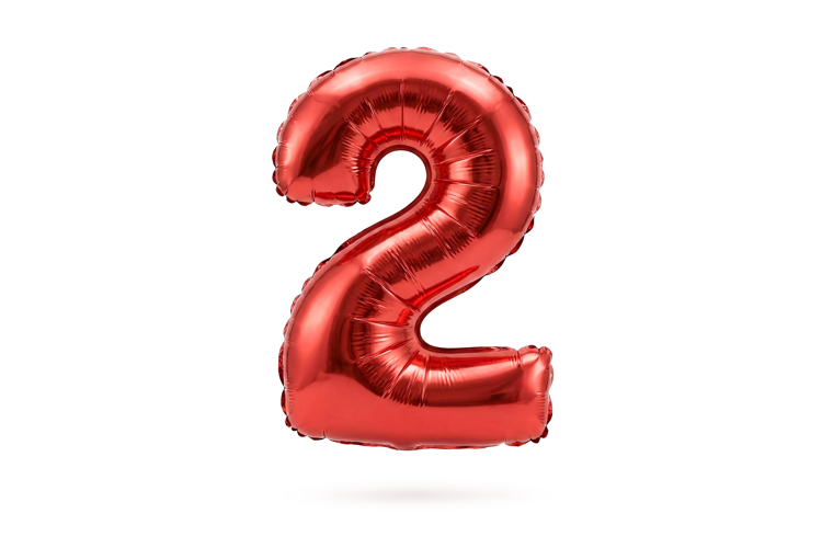 Red Metallic Number 2 Foil Balloon Party Decoration