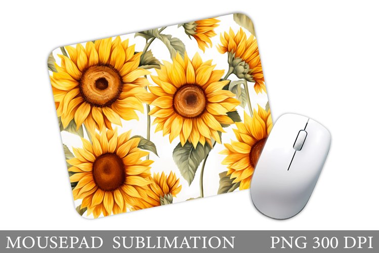 Sunflowers Mouse Pad Design. Flowers Mouse Pad Template