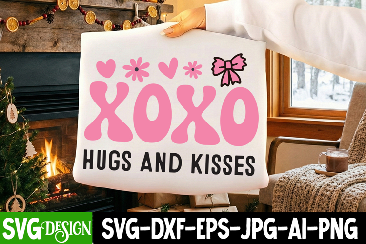 Xoxo Hugs And Kisses SVG Design,Valentines Day SVG Design