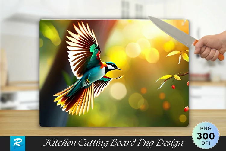 Beautiful Bird Cutting Board Sublimation Design
