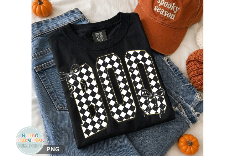 Boo PNG | Preppy Halloween PNG | Fall PNG