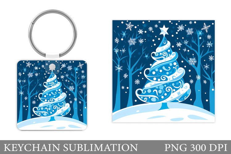 Christmas Tree Keychain. Christmas Keychain Sublimation