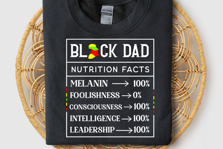 Black Father Nutritional Facts SVG PNG Design