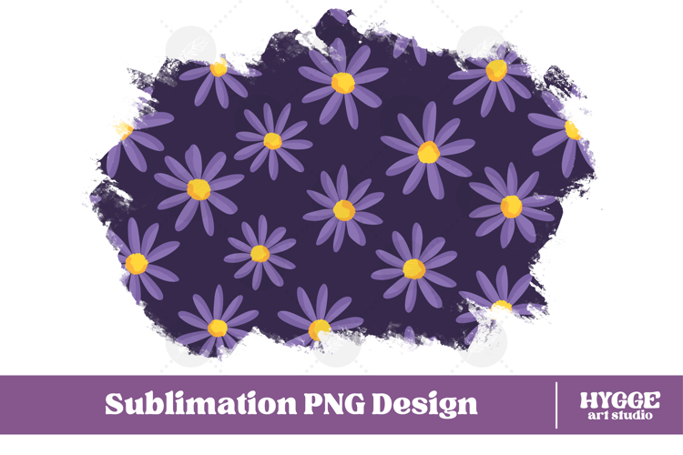 Retro Flowers Background Png Floral Paper Sublimation Splash
