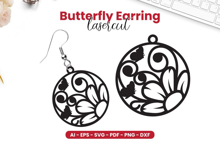 Butterfly Earring Svg Image 10