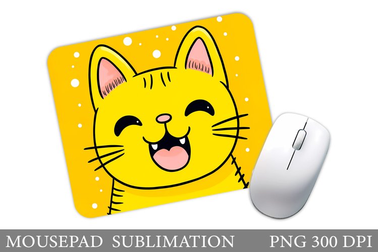 Cute Cat Mouse Pad Sublimation. Cute Cat Sublimation example image 1