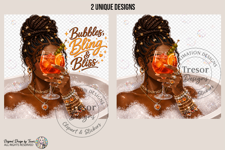 Bubbles Bling & Bliss PNG Glam Girl Sublimation