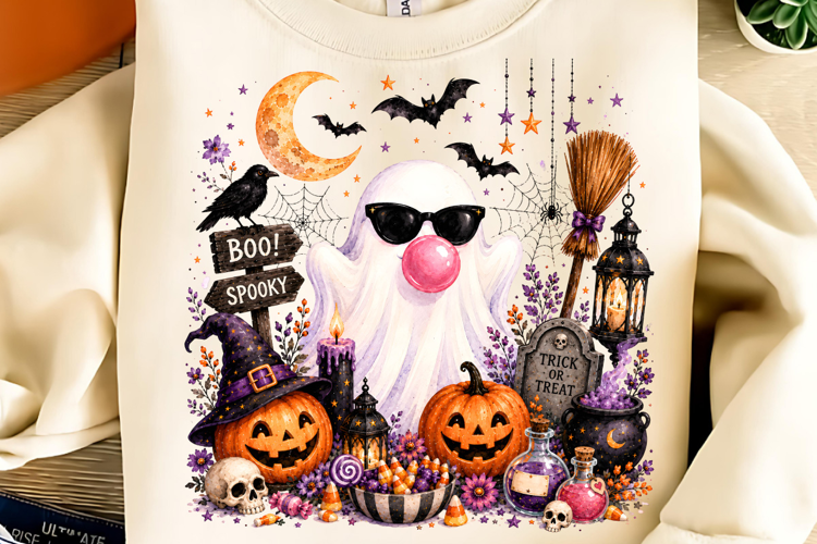 Funny Halloween Shirt, Spooky Season PNG, Ghost Sublimation