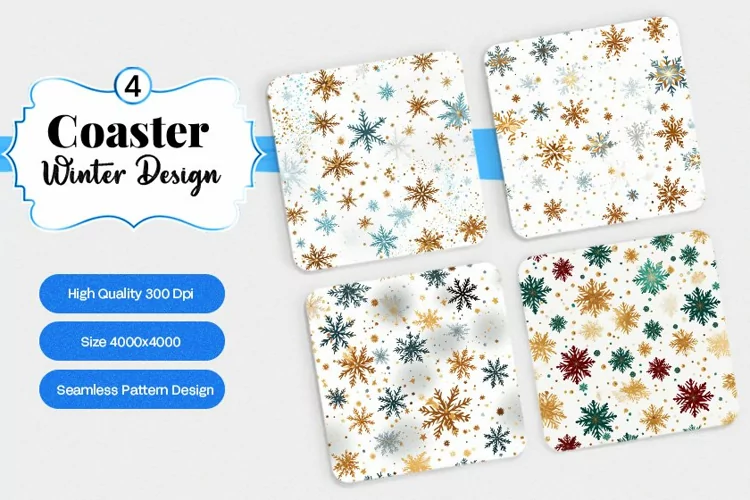 Square Coaster winter snow Sublimation
