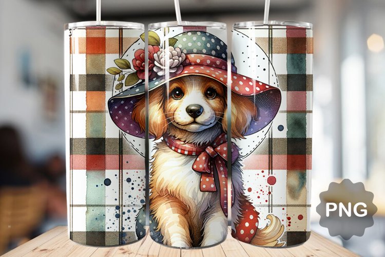 Dog Tumbler Sublimation - 20 Oz Skinny Tumbler