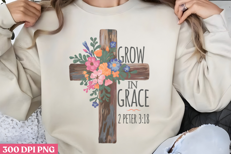 Grow in grace PNG, Christian Bible Verses Sublimati