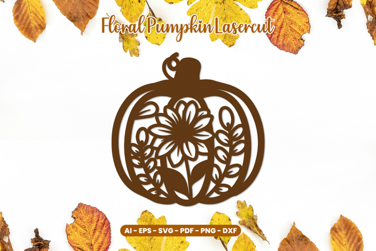 Floral Pumpkin Laser Cut SVG | Autumn Pumpkin with Flowers