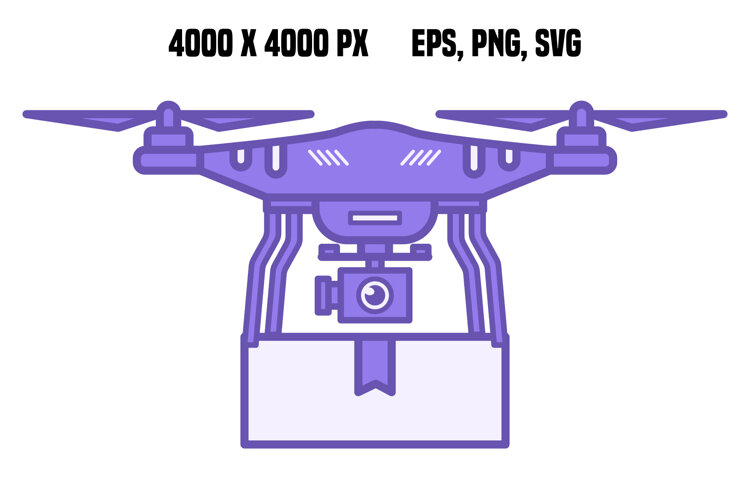 Purple Autonomous Delivery Drone Icon example image 1