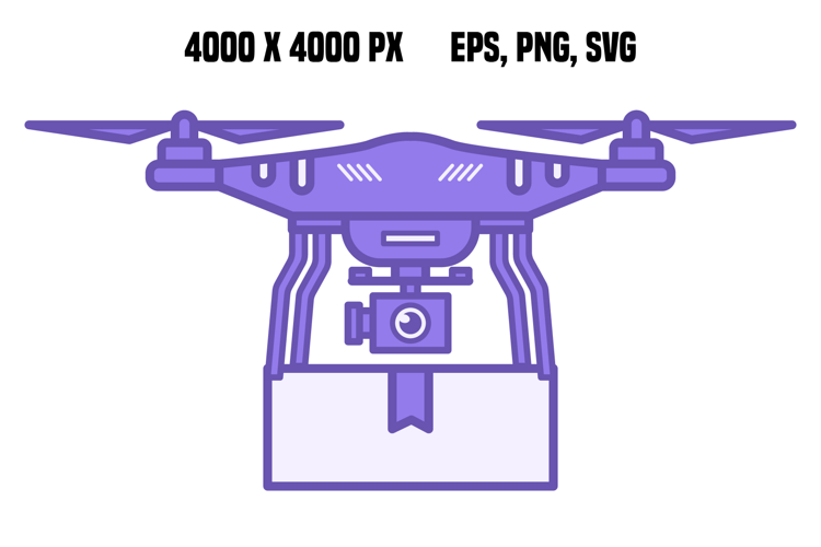 Purple Autonomous Delivery Drone Icon