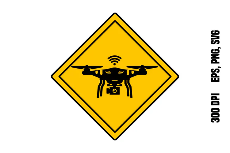 Yellow Drone Zone Sign