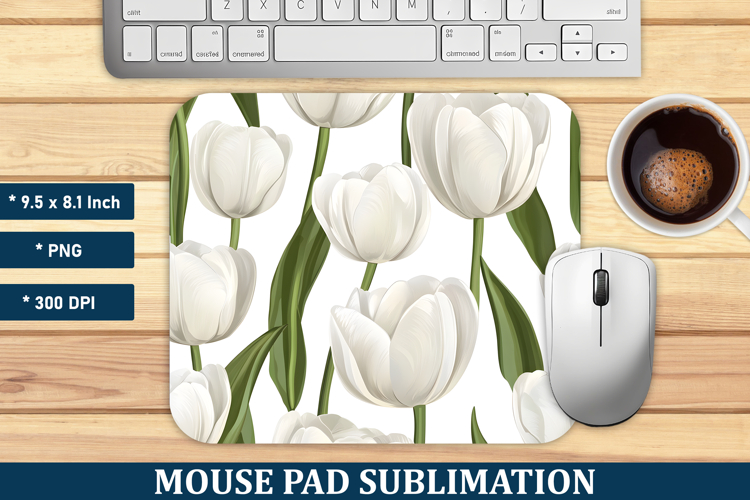 Tulip Flower Pattern Mouse Pad | Mouse Pad Sublimation