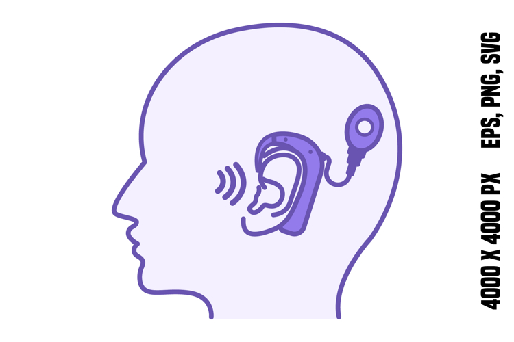 Purple Internal Ear Implant Icon