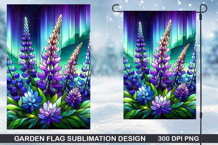 Flowers Garden Flag Sublimation| Winter Garden Flag PNG