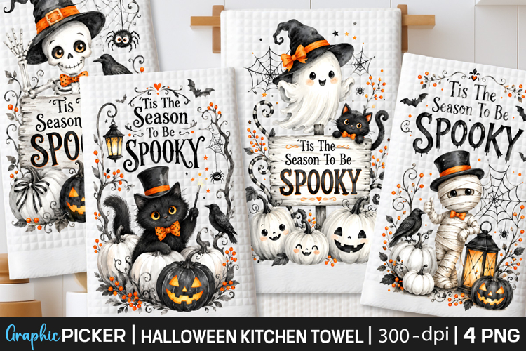 Halloween Kitchen Towel PNG, Funny Halloween PNG, Spooky PNG