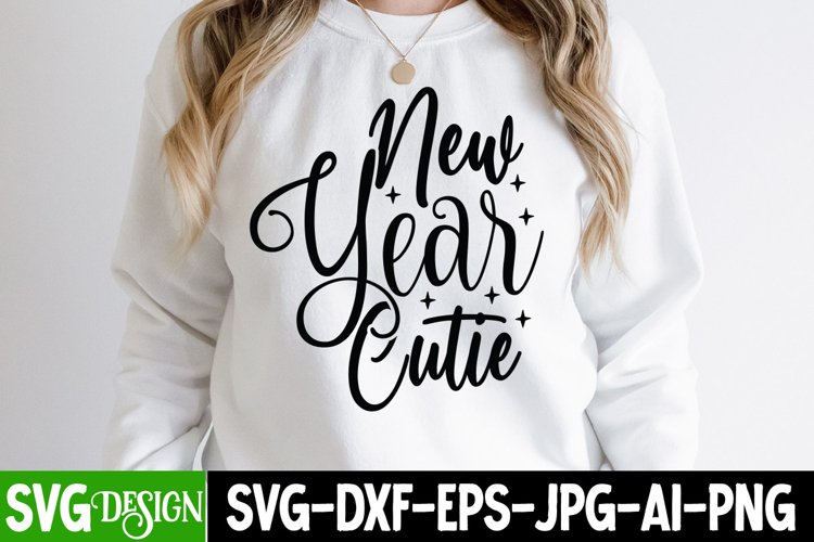 New Year Cutie SVG Cut File example image 1