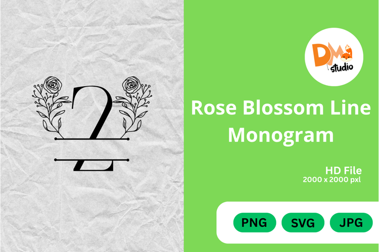 Rose Blossom Line Monogram