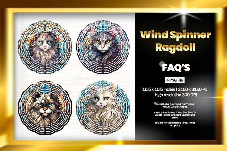 Ragdoll Wind Spinner Sublimation - 04 Variation example image 1